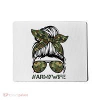 Army Wife Messy Bun Veteran Camouflage Bandana Sunglasses Mousepad thumb 0