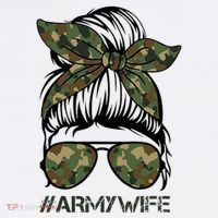 Army Wife Messy Bun Veteran Camouflage Bandana Sunglasses Mousepad thumb 1