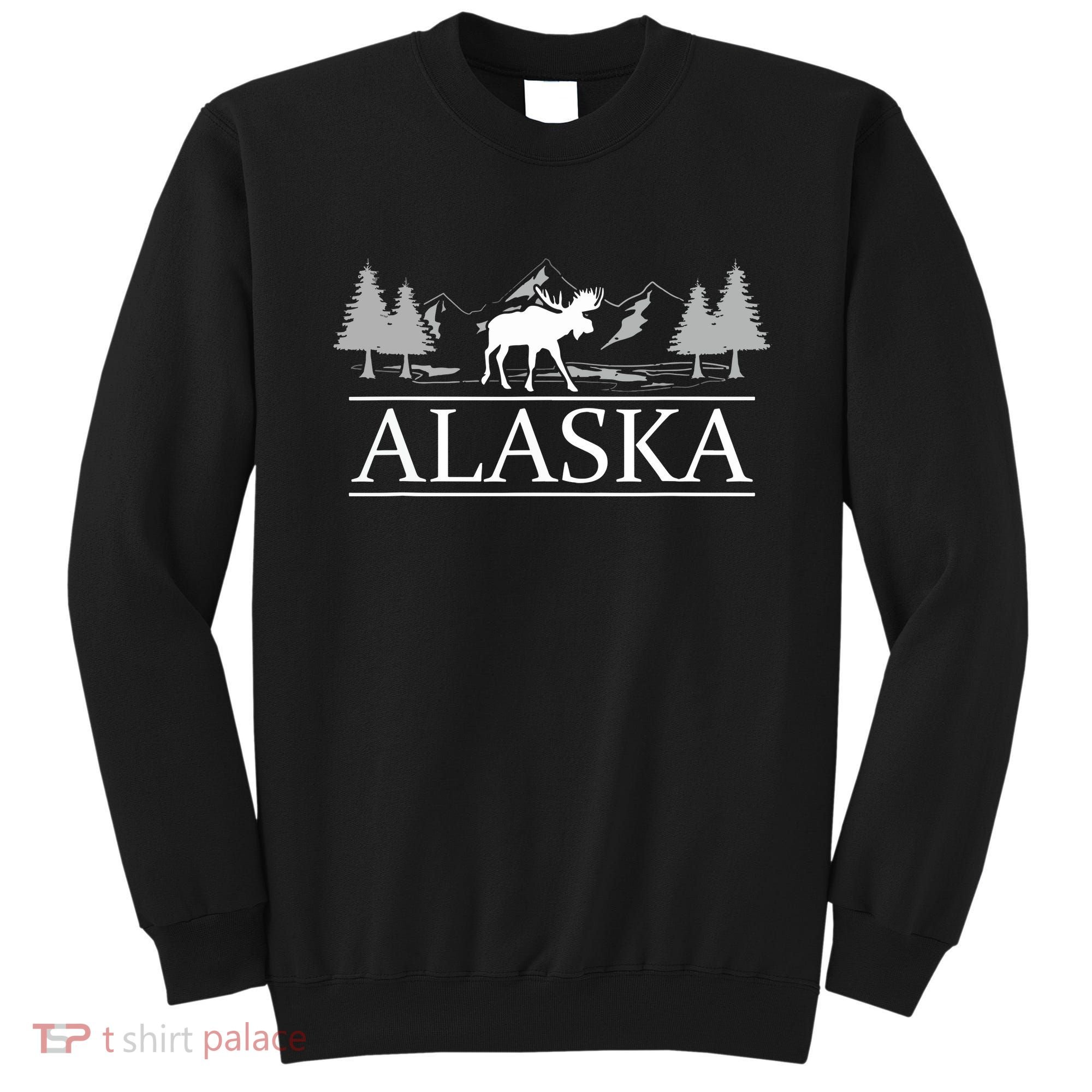 Alaskan Wilderness Moose Glacier Mountains Nature Alaska Sweatshirt