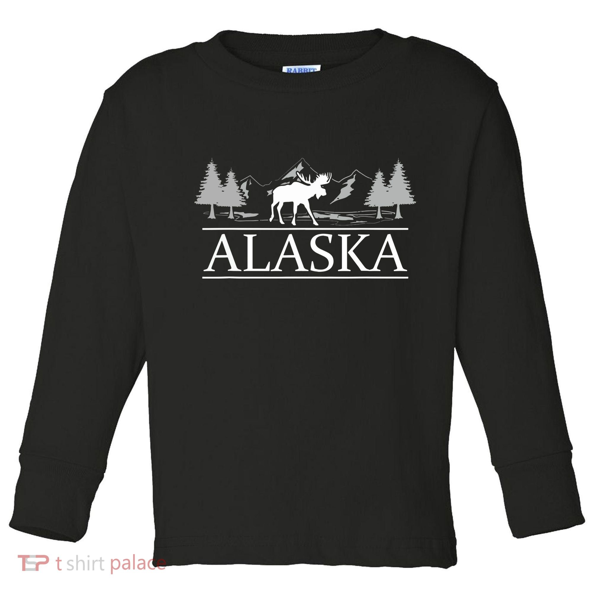 Alaskan Wilderness Moose Glacier Mountains Nature Alaska Toddler Long Sleeve Shirt