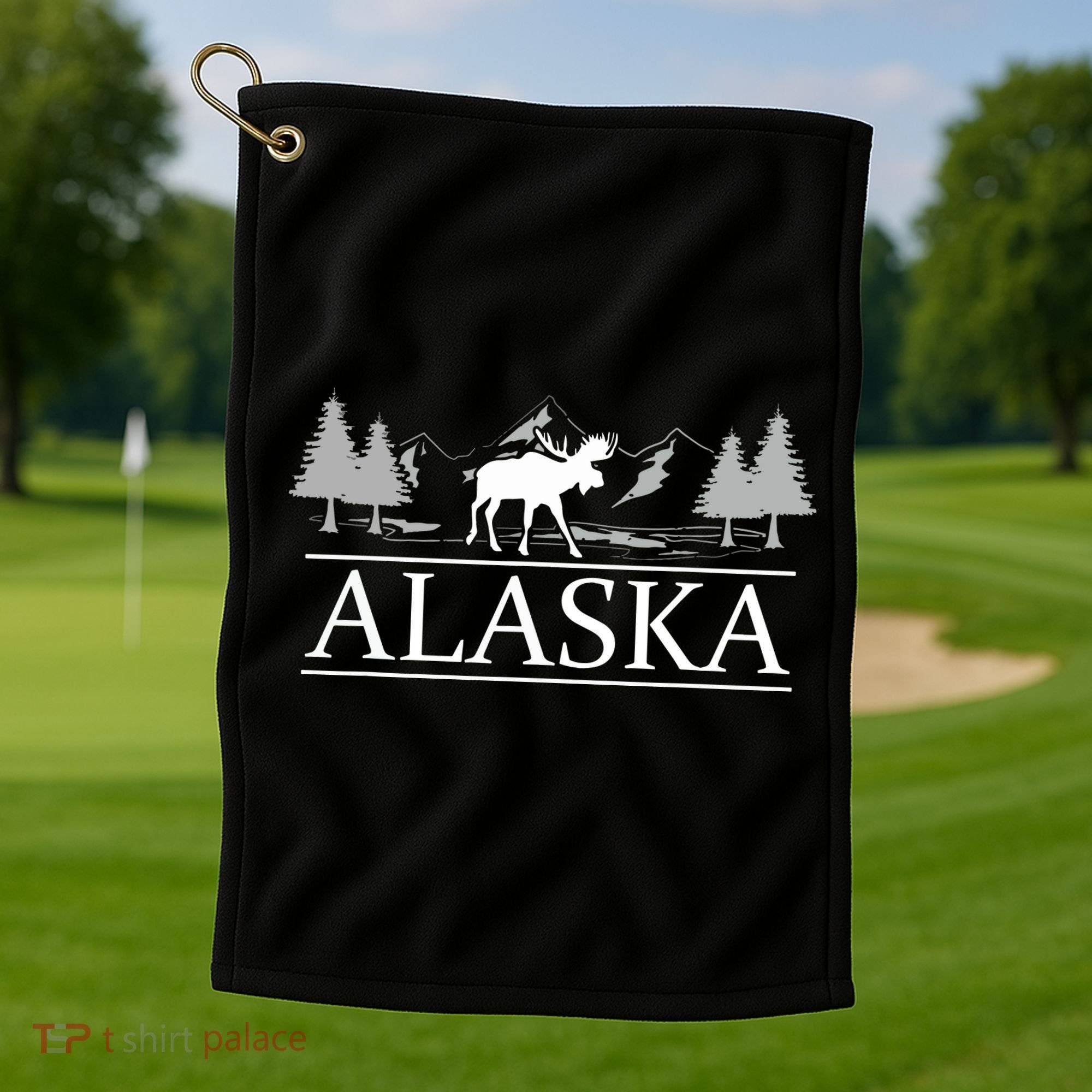 Alaskan Wilderness Moose Glacier Mountains Nature Alaska Golf Towel