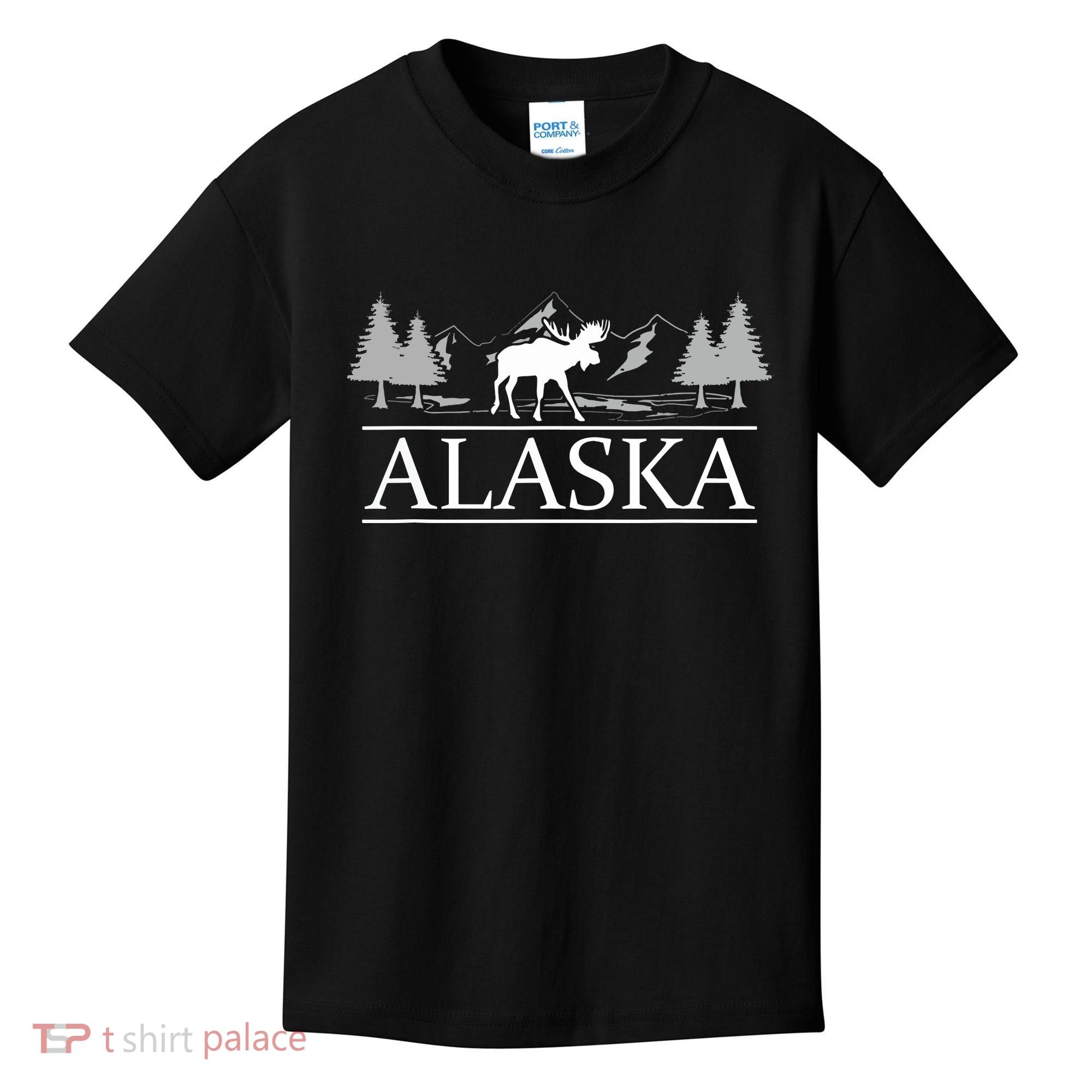 Alaskan Wilderness Moose Glacier Mountains Nature Alaska Kids T-Shirt