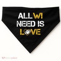 All Wi Need Is Love Green Bay USA-Made Doggie Bandana thumb 0