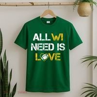 All Wi Need Is Love Green Bay T-Shirt thumb 2