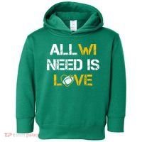 All Wi Need Is Love Green Bay Toddler Hoodie thumb 0