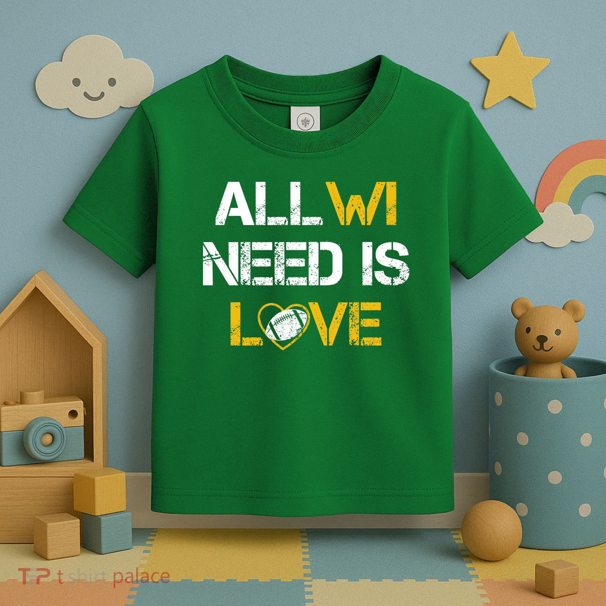 All Wi Need Is Love Green Bay Toddler T-Shirt