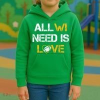 All Wi Need Is Love Green Bay Kids Hoodie thumb 3