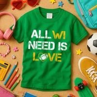 All Wi Need Is Love Green Bay Kids T-Shirt thumb 3