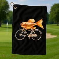 A Woman Needs A Man Like A Fish Needs A Bicycle Golf Towel thumb 1