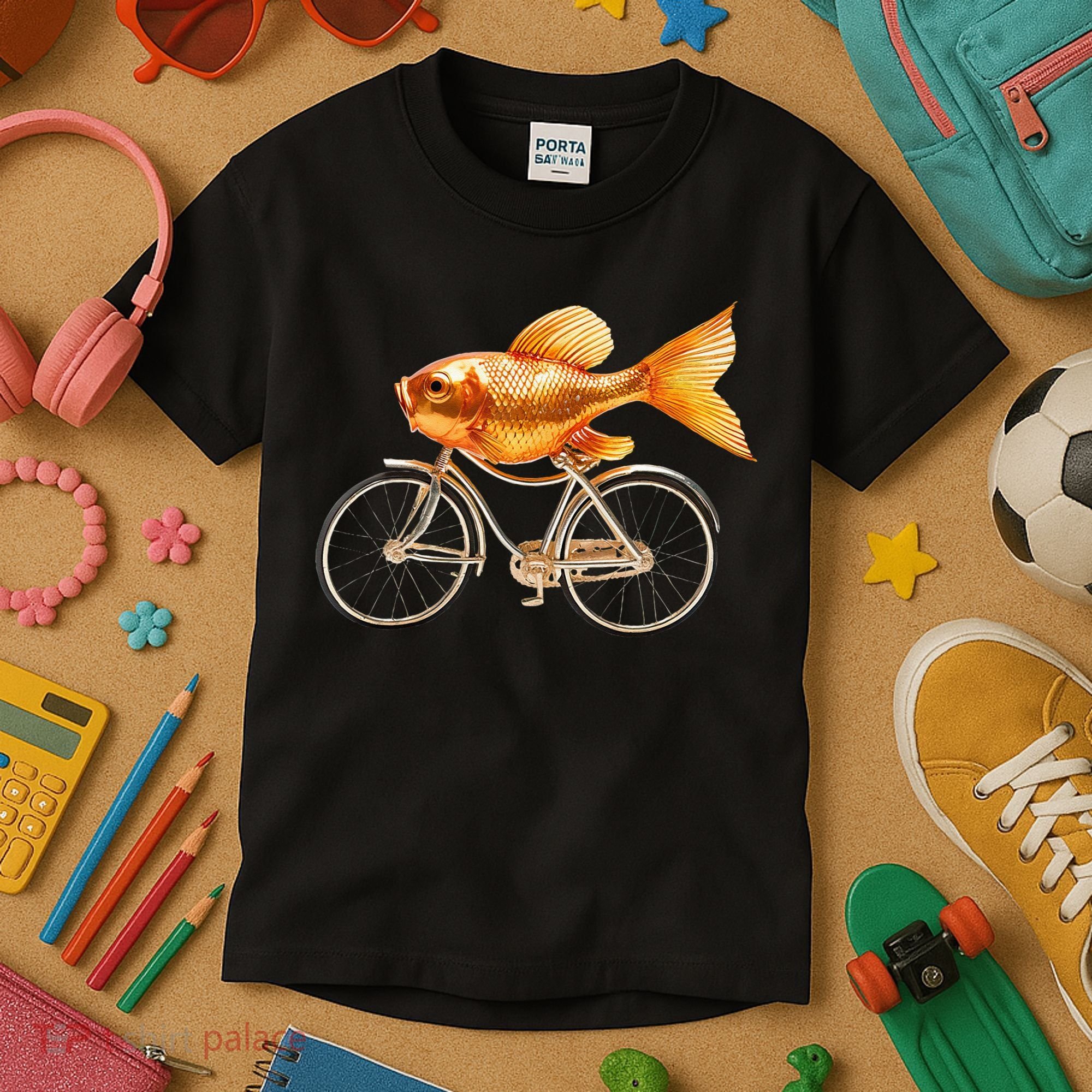 A Woman Needs A Man Like A Fish Needs A Bicycle Kids T-Shirt