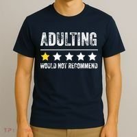 Adulting Would Not Recommend 1 Star Rating Funny For Adults T-Shirt thumb 3