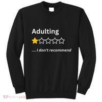 Adulting Would Not Recommend Funny One Star Adulting Sweatshirt thumb 0