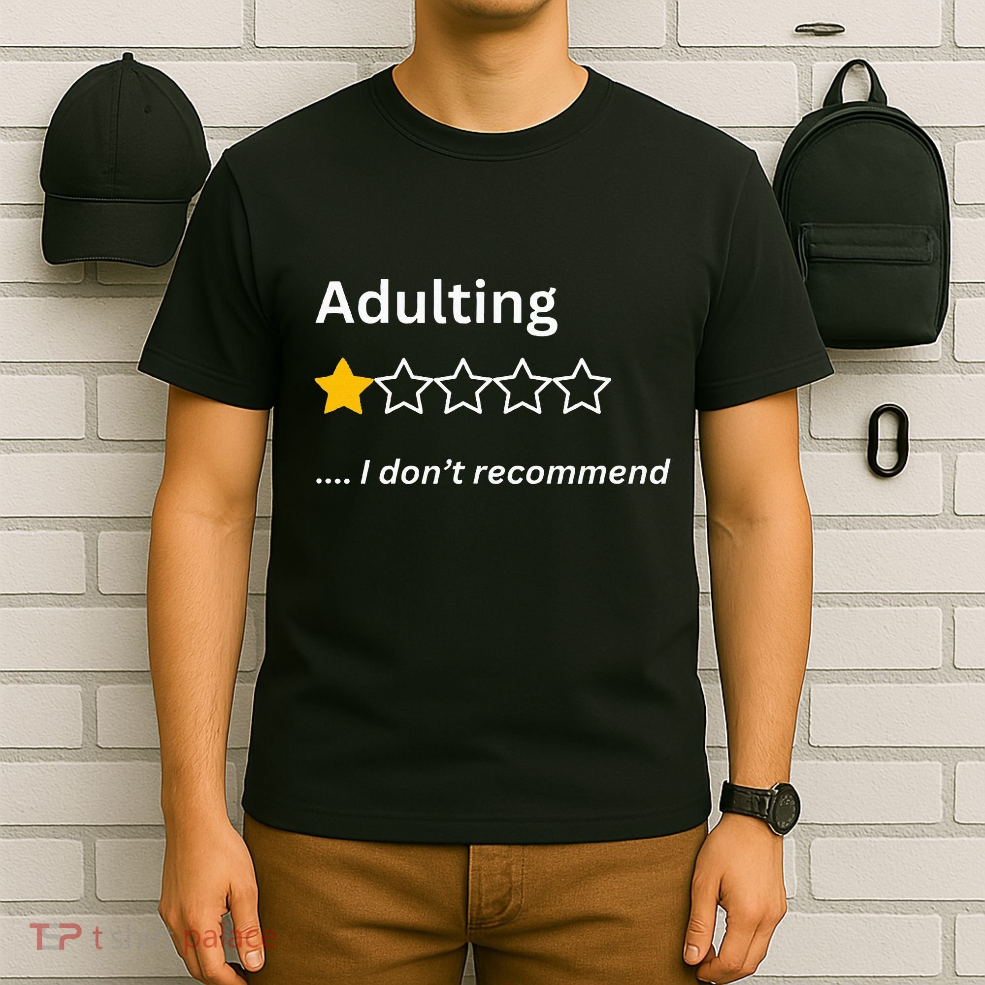 Adulting Would Not Recommend Funny One Star Adulting T-Shirt