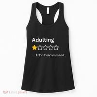 Adulting Would Not Recommend Funny One Star Adulting Women's Tank Top thumb 0