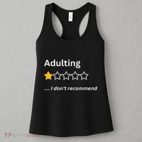 Adulting Would Not Recommend Funny One Star Adulting Women's Tank Top thumb 3