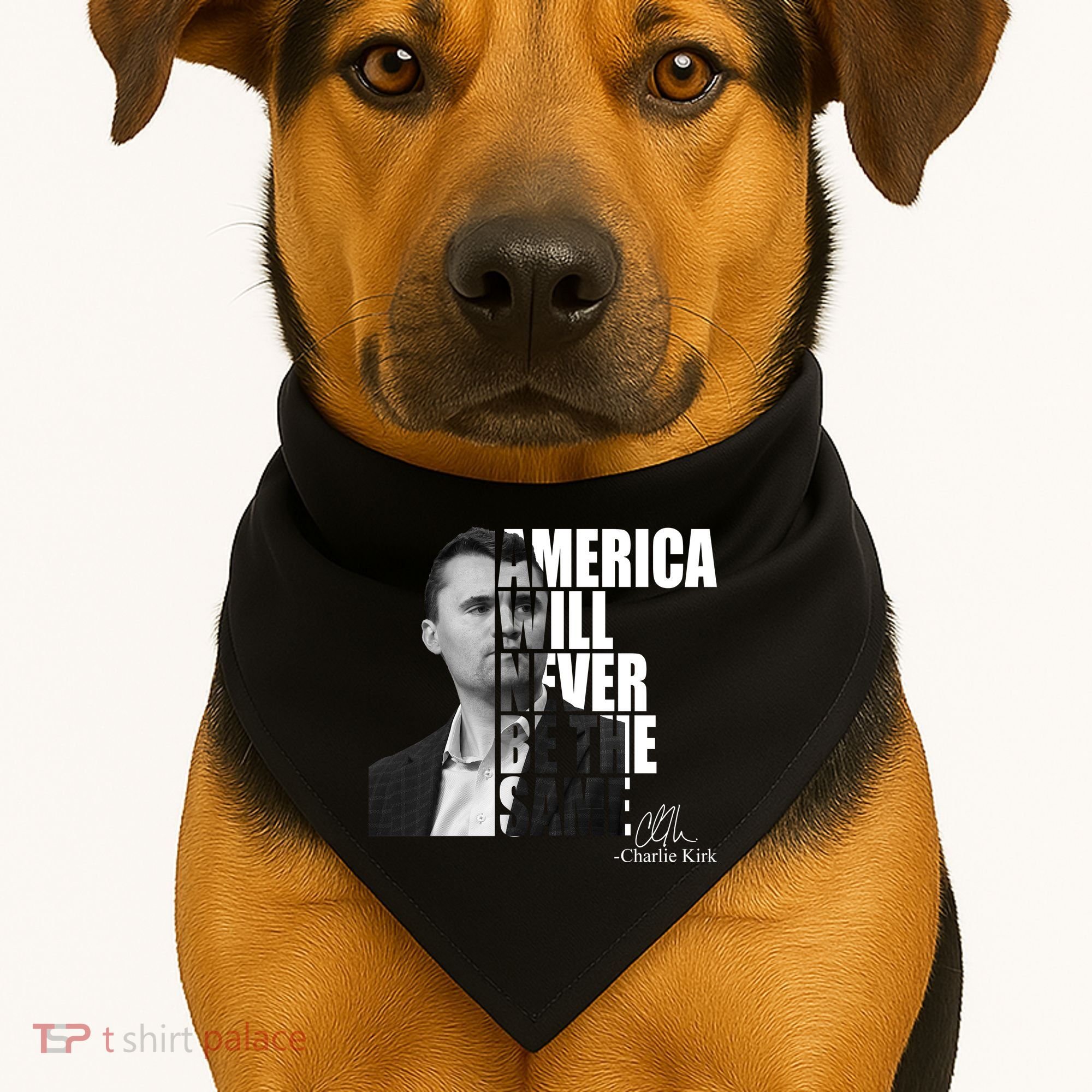 America Will Never Be The Same Charlie Kirk USA-Made Doggie Bandana