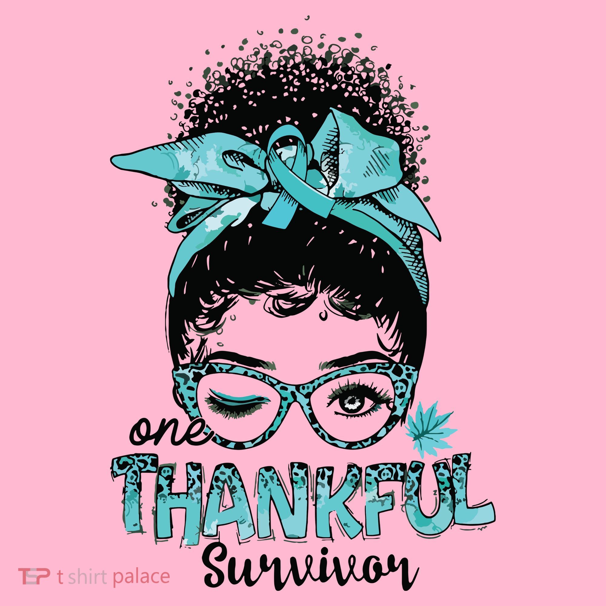 Afro Women Ovarian Cancer Awareness One Thankful Survivor Coaster