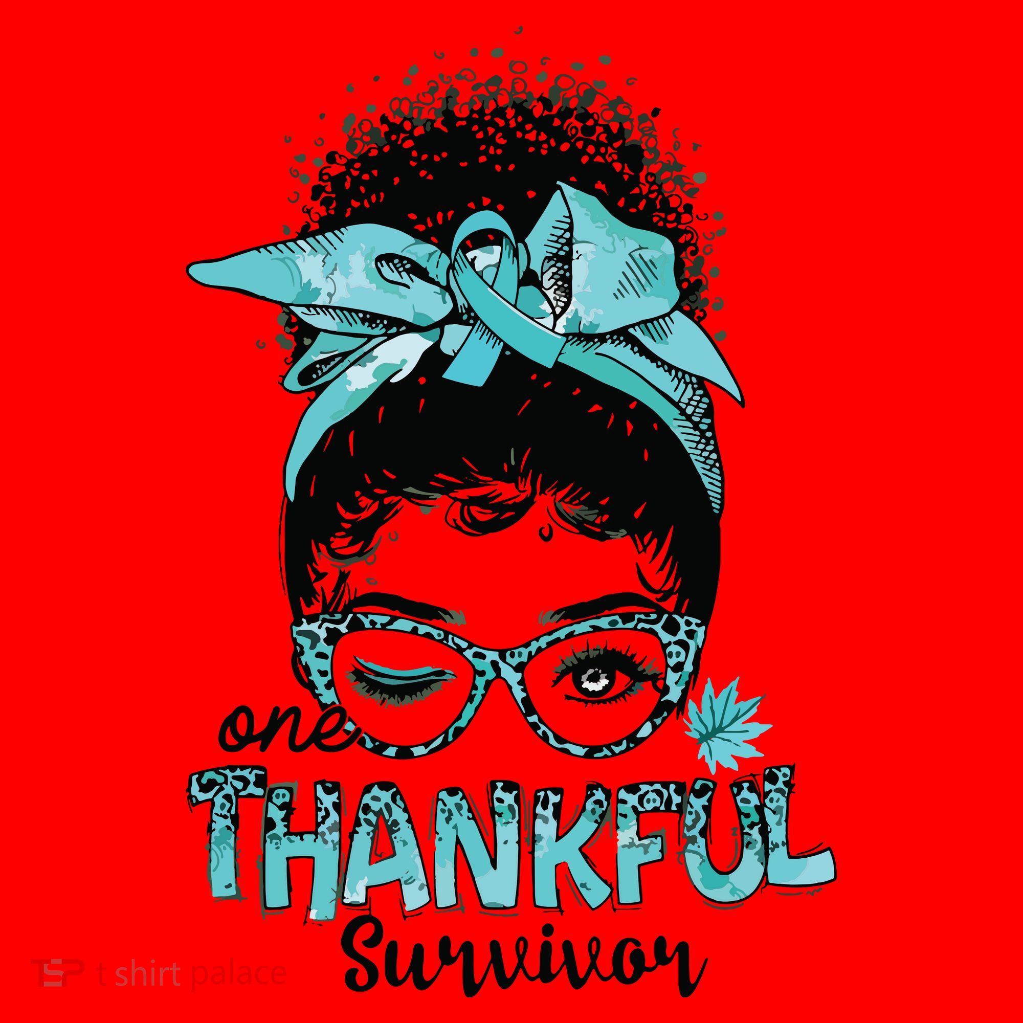 Afro Women Ovarian Cancer Awareness One Thankful Survivor Santa Hat