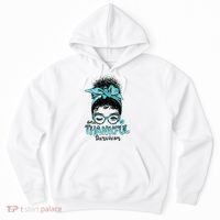 Afro Women Ovarian Cancer Awareness One Thankful Survivor Hoodie thumb 0