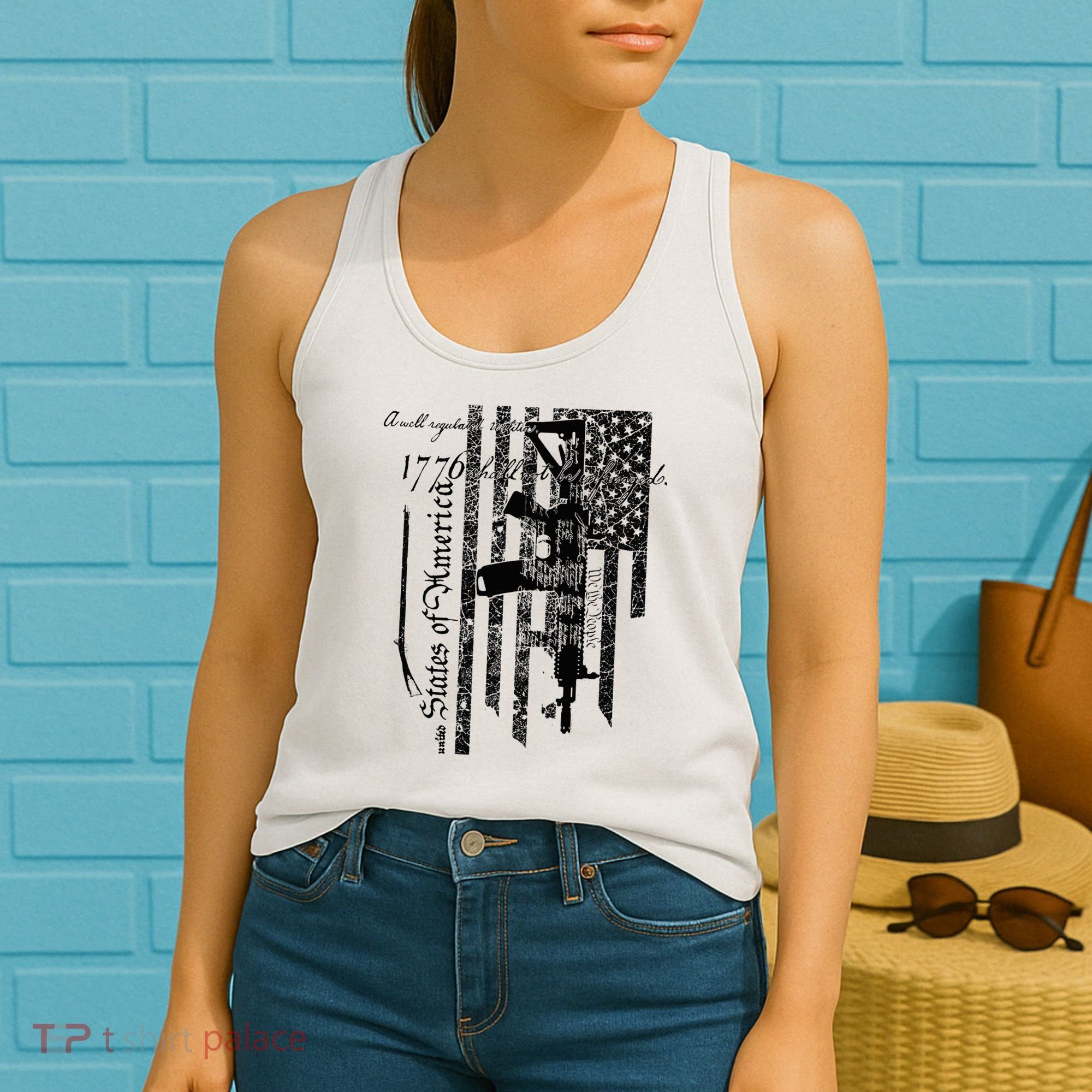 A Well Regulated Militia Gun Rights Patriotic Women's Tank Top