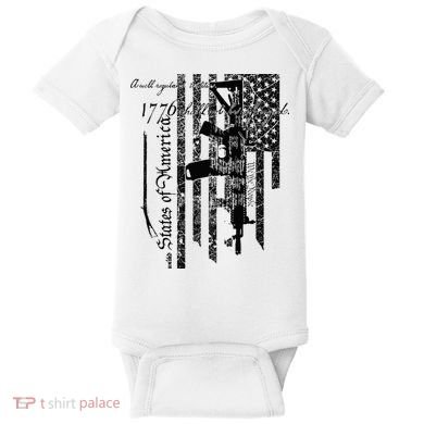 A Well Regulated Militia Gun Rights Patriotic Baby Bodysuit