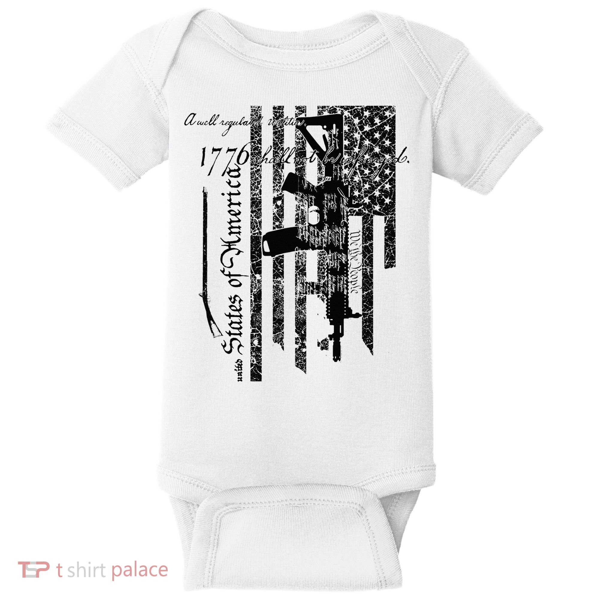A Well Regulated Militia Gun Rights Patriotic Baby Bodysuit