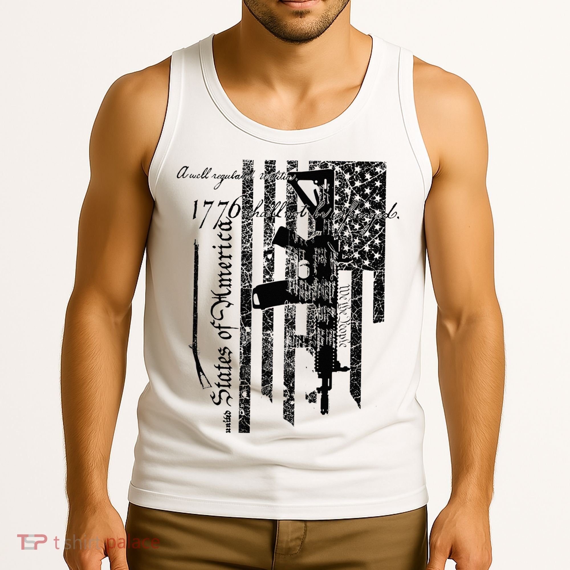 A Well Regulated Militia Gun Rights Patriotic Tank Top