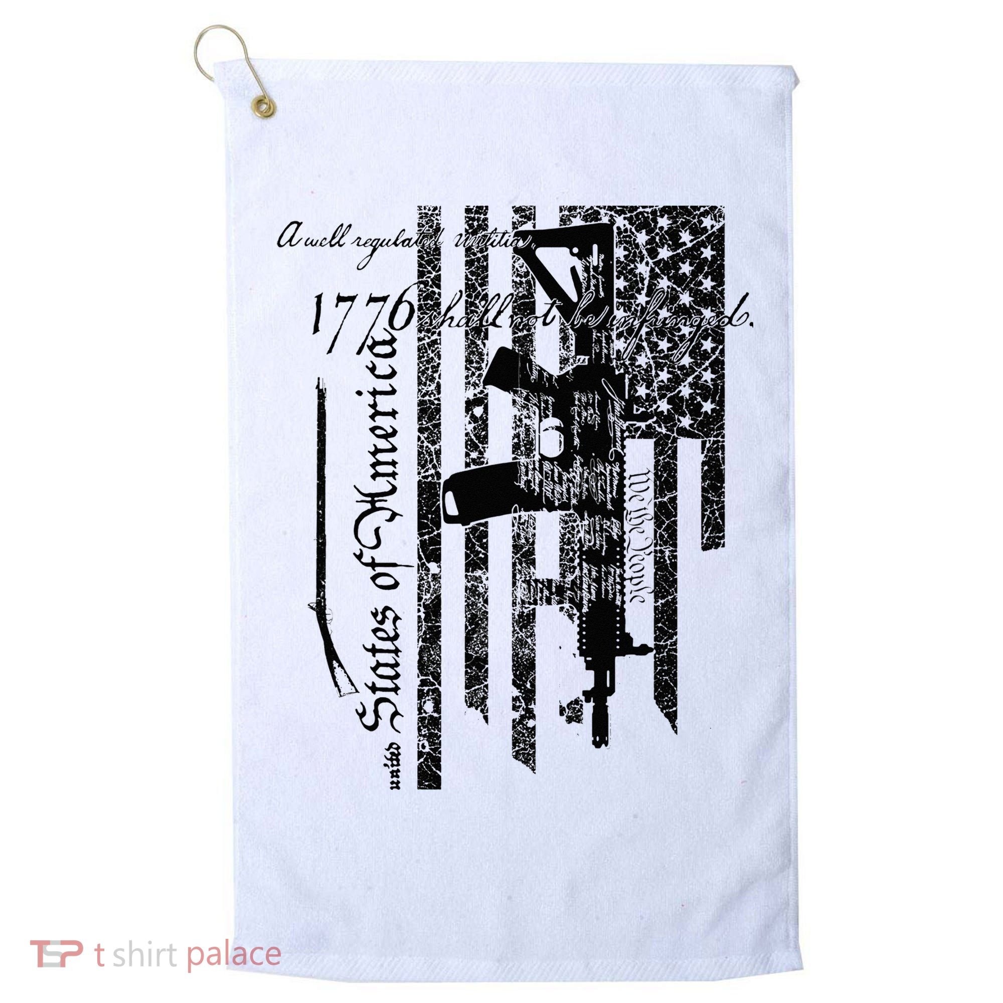 A Well Regulated Militia Gun Rights Patriotic Golf Towel