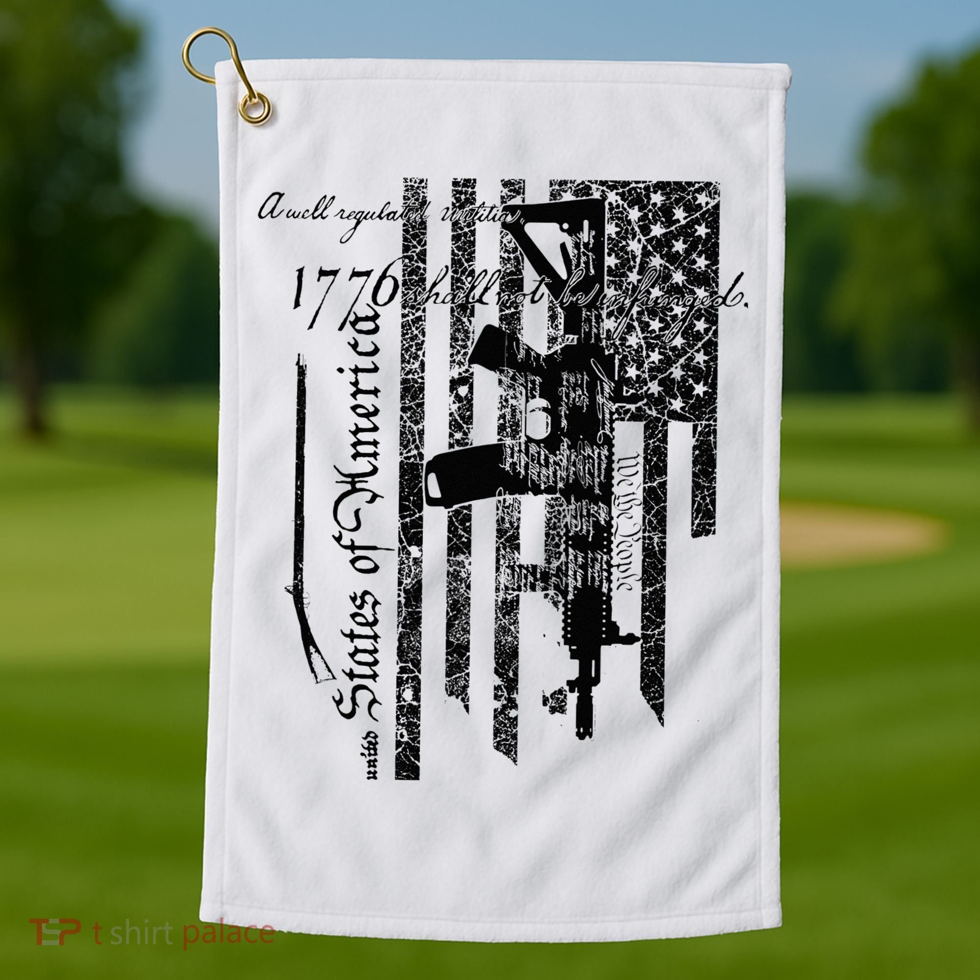 A Well Regulated Militia Gun Rights Patriotic Golf Towel