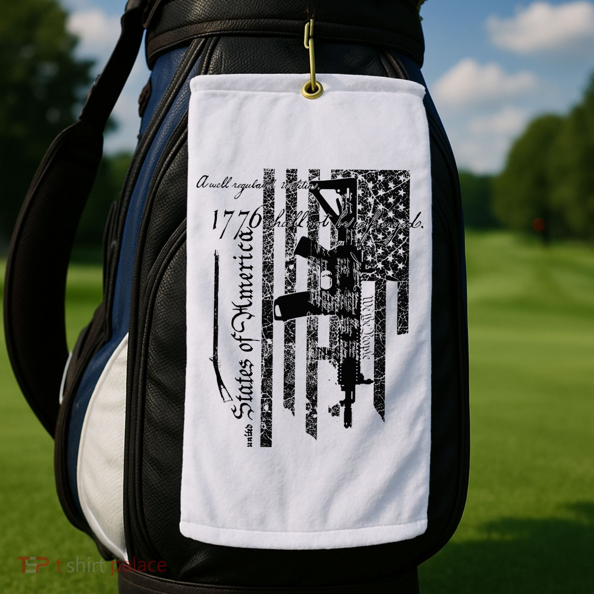 A Well Regulated Militia Gun Rights Patriotic Golf Towel