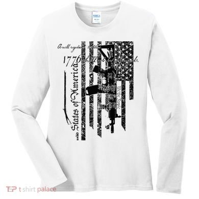 A Well Regulated Militia Gun Rights Patriotic Women's Long Sleeve Shirt