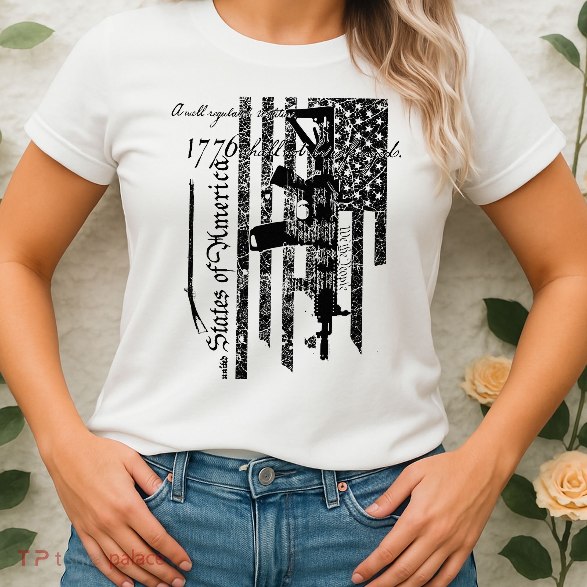 A Well Regulated Militia Gun Rights Patriotic Women's T-Shirt