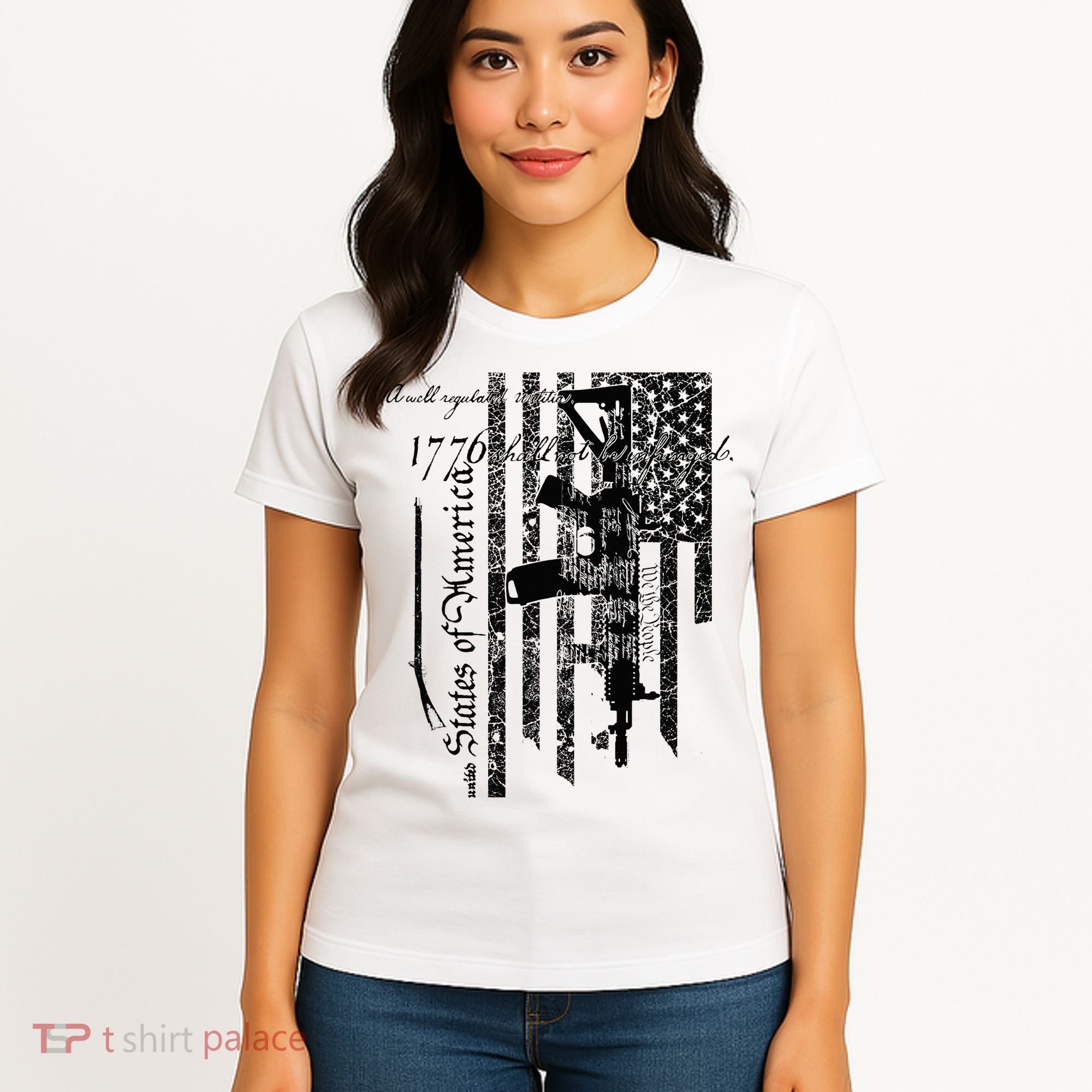 A Well Regulated Militia Gun Rights Patriotic Women's T-Shirt