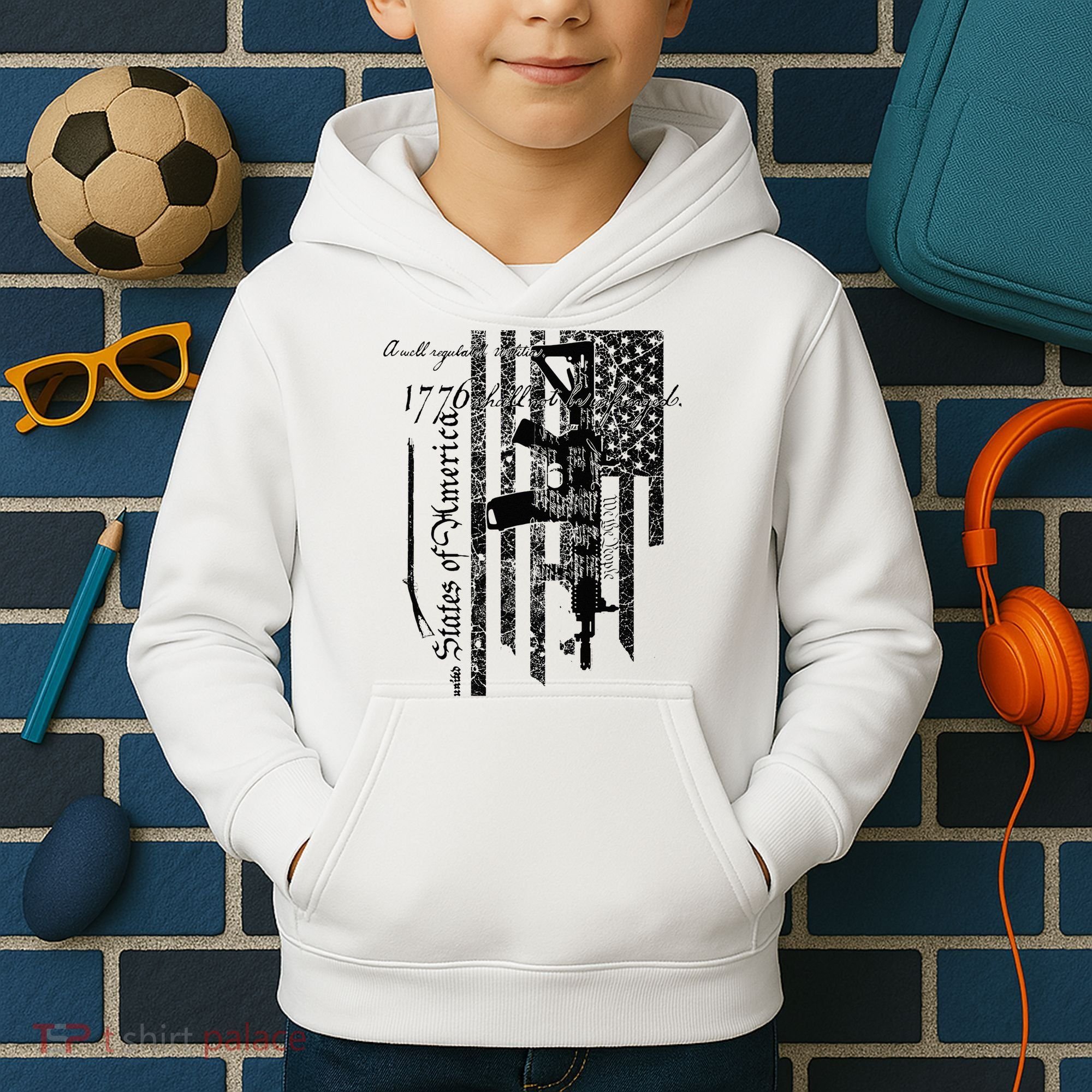 A Well Regulated Militia Gun Rights Patriotic Kids Hoodie