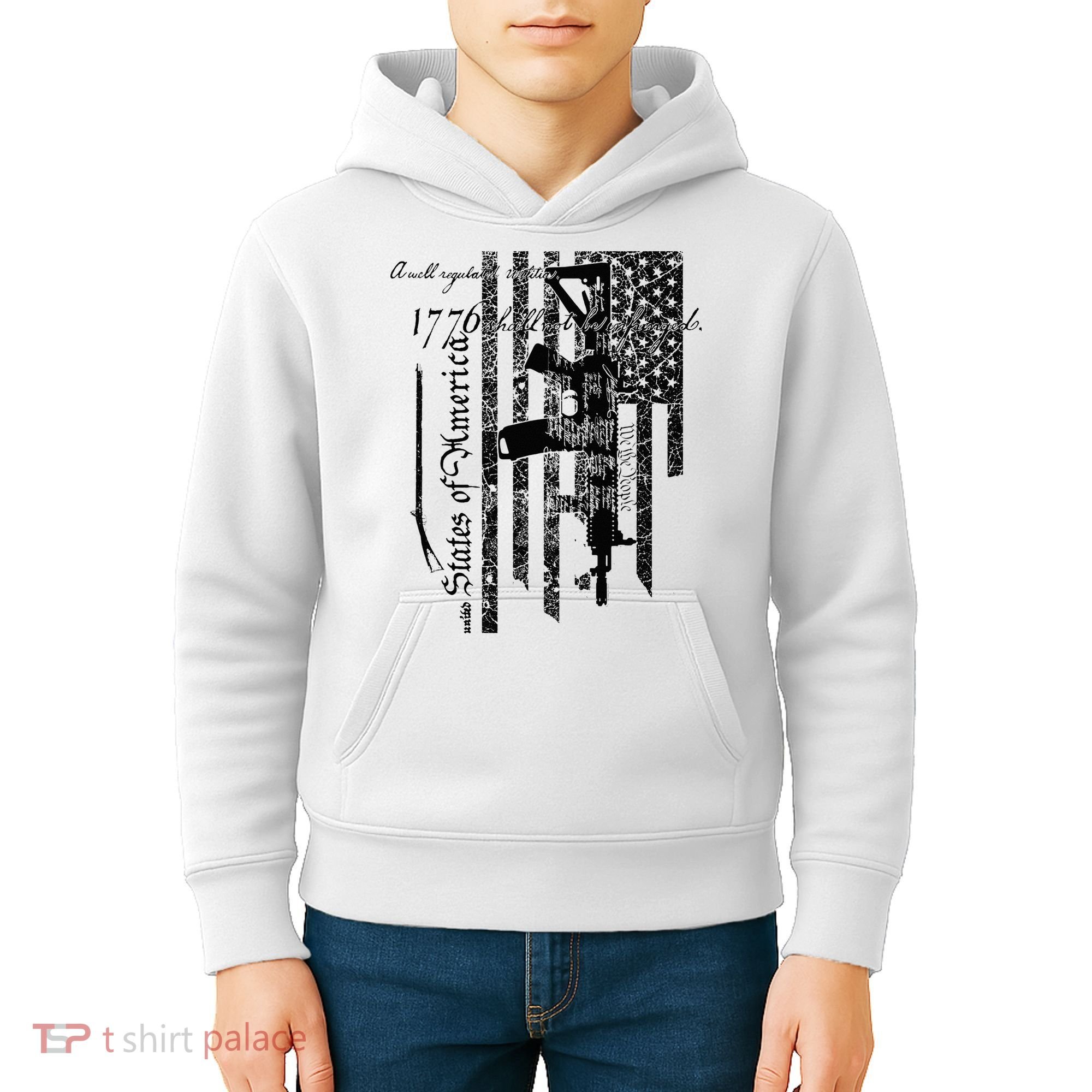 A Well Regulated Militia Gun Rights Patriotic Kids Hoodie