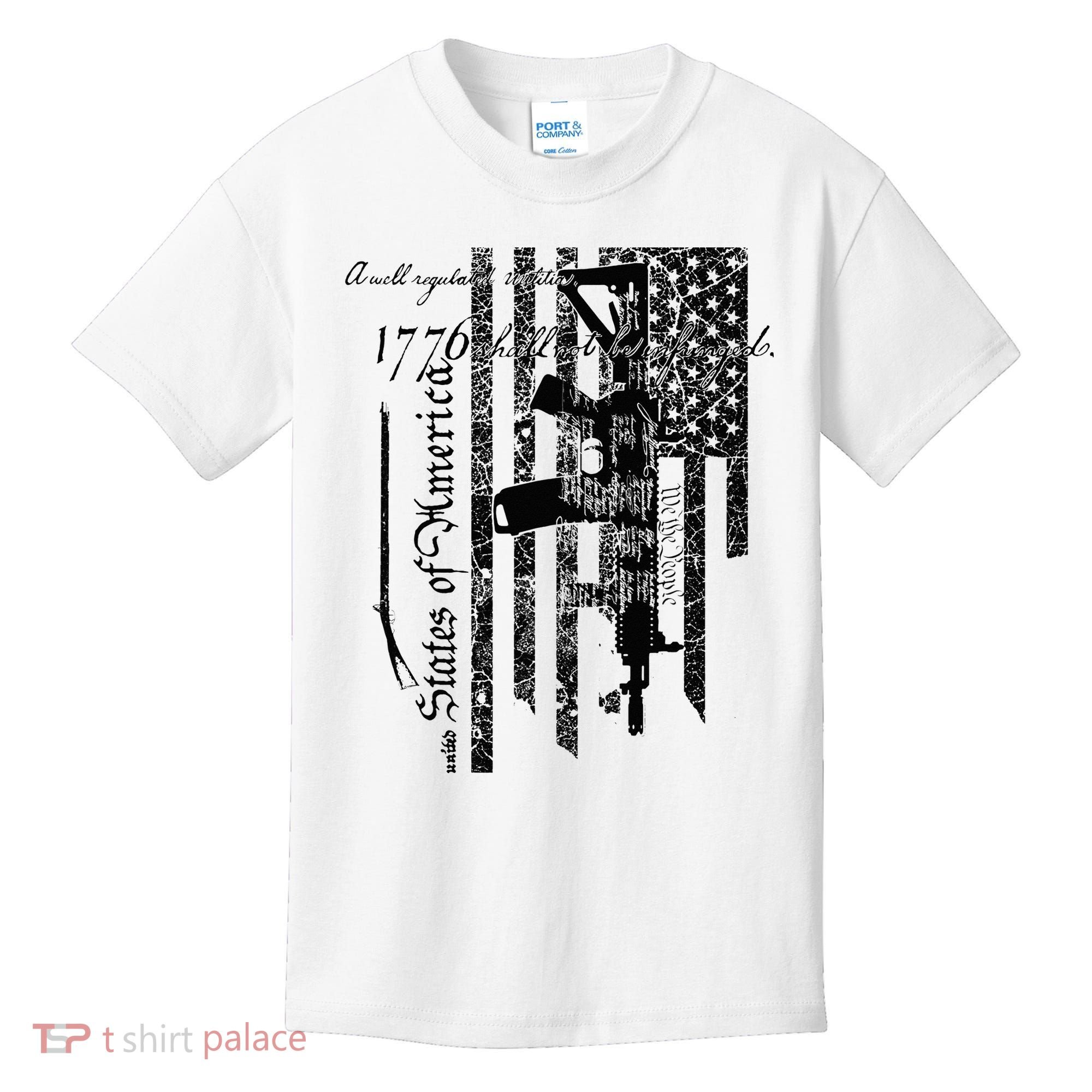 A Well Regulated Militia Gun Rights Patriotic Kids T-Shirt