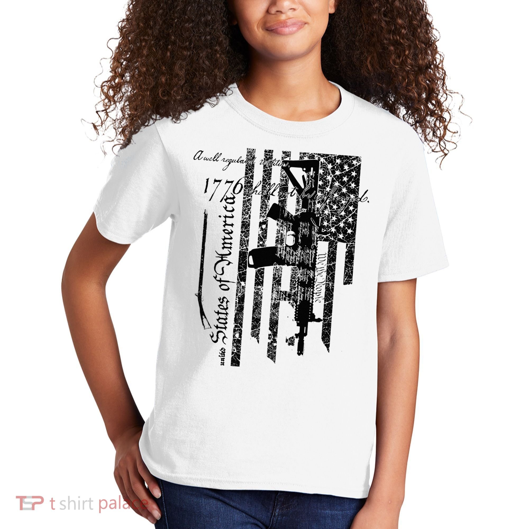 A Well Regulated Militia Gun Rights Patriotic Kids T-Shirt