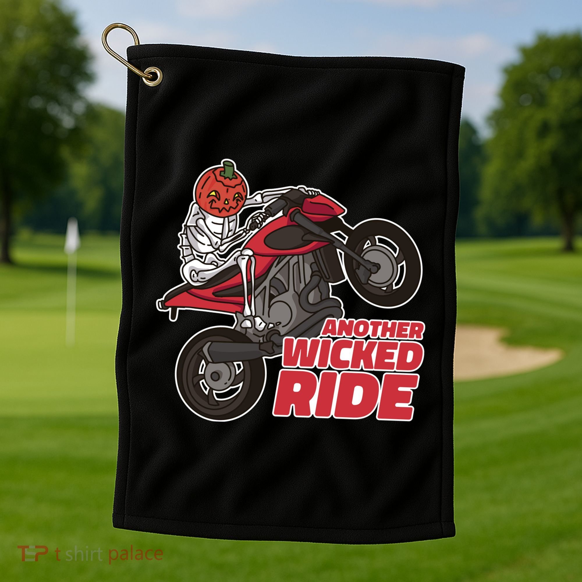 Another Wicked Ride Pumpkin Golf Towel