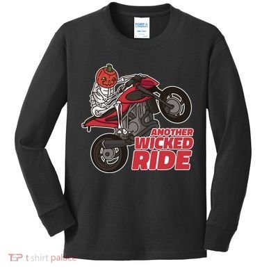 Another Wicked Ride Pumpkin Kids Long Sleeve Shirt