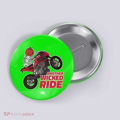 Another Wicked Ride Pumpkin Button