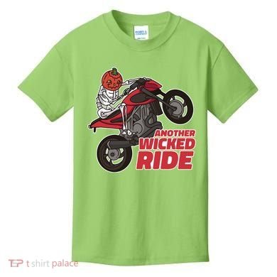 Another Wicked Ride Pumpkin Kids T-Shirt