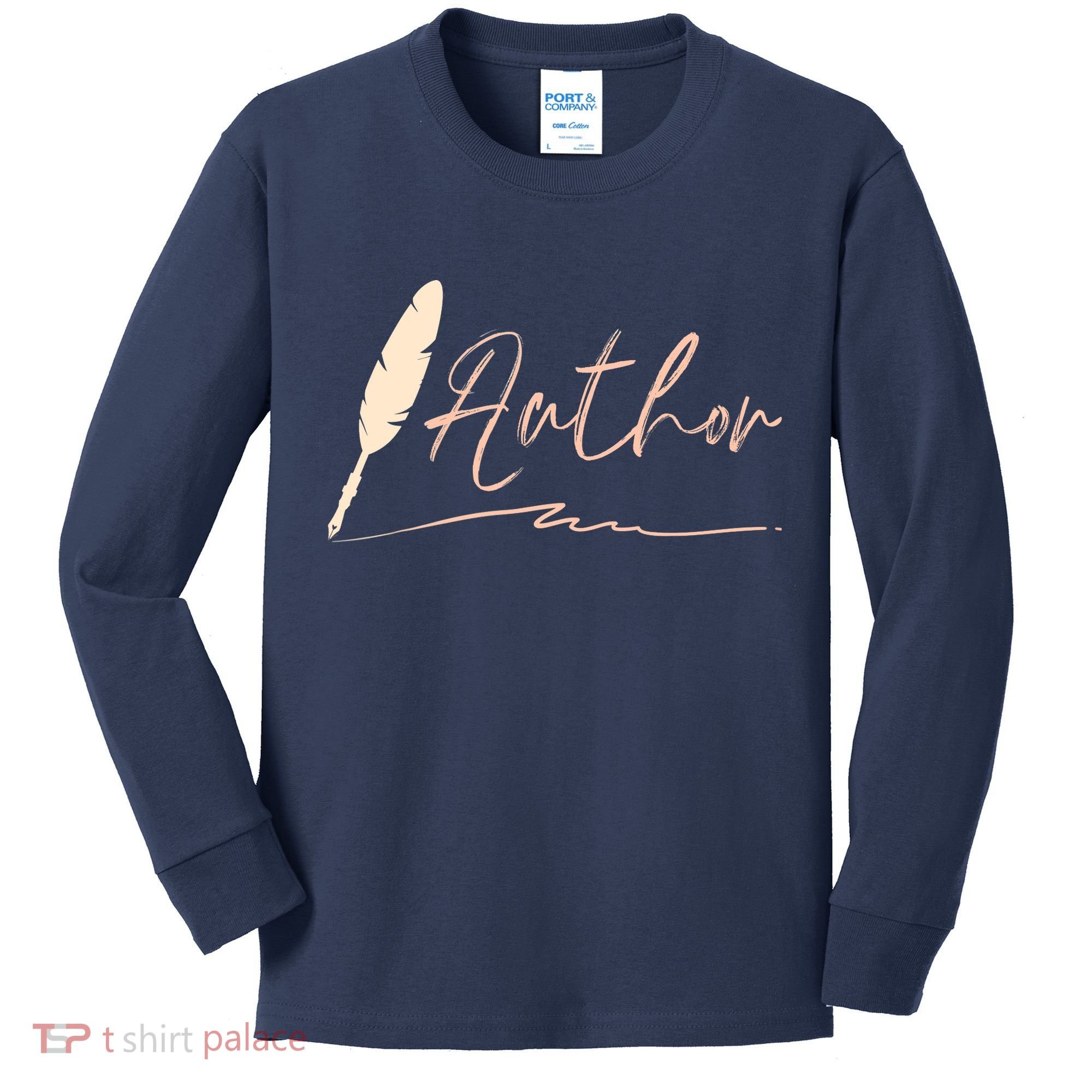 Author Writer Reading Books Literature Novel Chapter Library Kids Long Sleeve Shirt