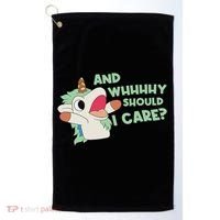 Annnnd Why Should I And Why Should I Care Unicorn Golf Towel thumb 0