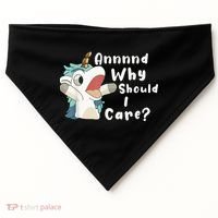 And Why Should I Care? Funny Sarcastic Unicorn USA-Made Doggie Bandana thumb 0