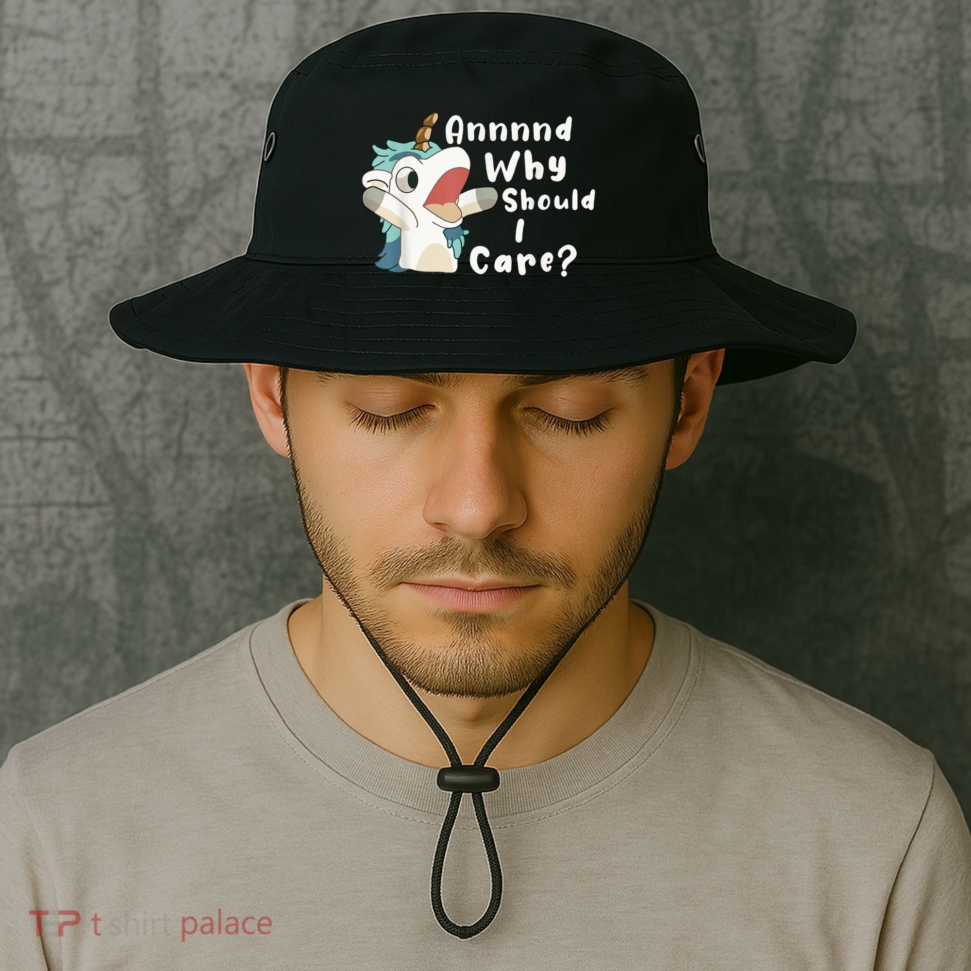 And Why Should I Care? Funny Sarcastic Unicorn Bucket Hat