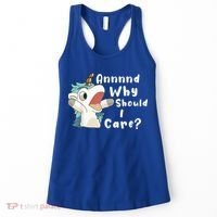 And Why Should I Care? Funny Sarcastic Unicorn Women's Tank Top thumb 0