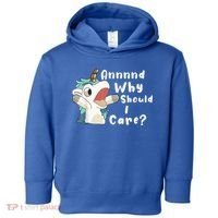 And Why Should I Care? Funny Sarcastic Unicorn Toddler Hoodie thumb 0