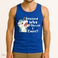 And Why Should I Care? Funny Sarcastic Unicorn Tank Top thumb 3