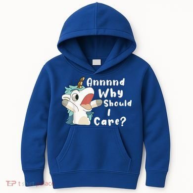And Why Should I Care? Funny Sarcastic Unicorn Kids Hoodie