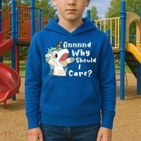 And Why Should I Care? Funny Sarcastic Unicorn Kids Hoodie thumb 2
